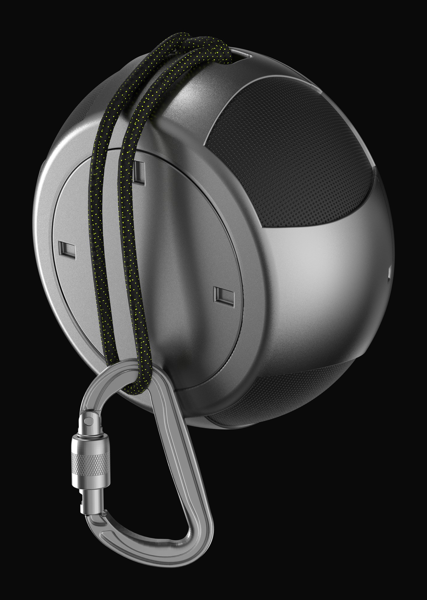 Screech side profile with braided leash and carabiner